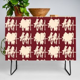 Abstract Painting Red Beige Credenza