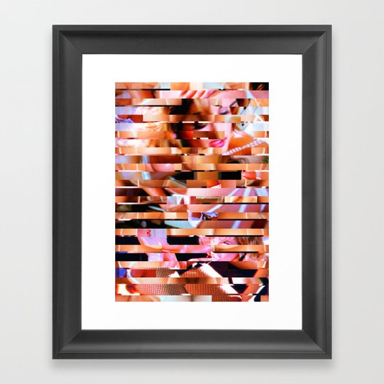 Dinner Party Glitch 1 Framed Art Print