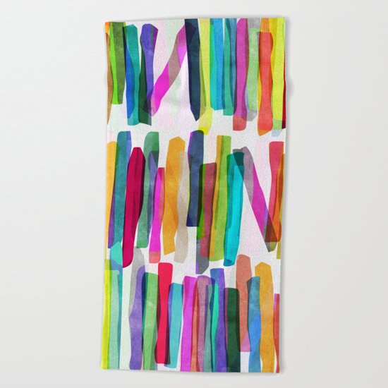 Colorful Stripes 5 Beach Towel