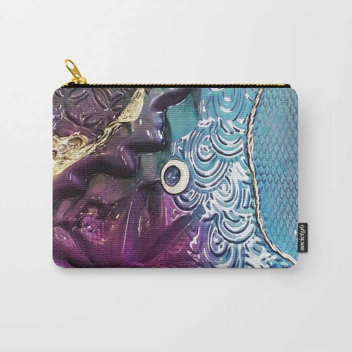 Purple Coloured Abstract Textured Glass Art Carry-All Pouch