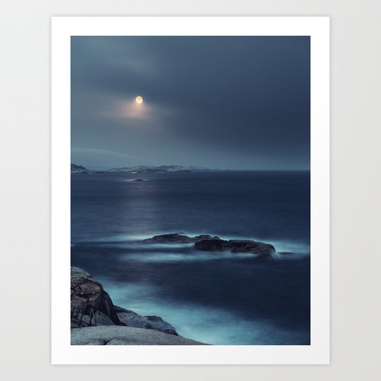Blue Moonrise Art Print