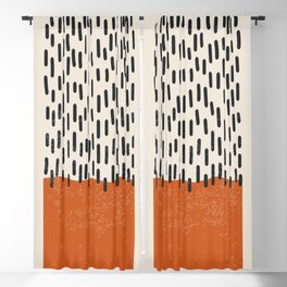 Mid Century Modern Minimalist Rothko Inspired Color Field Red Rain With Lines Geometric Style Blackout Curtain
