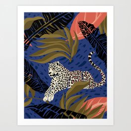 Leopard Crush Cobalt Art Print