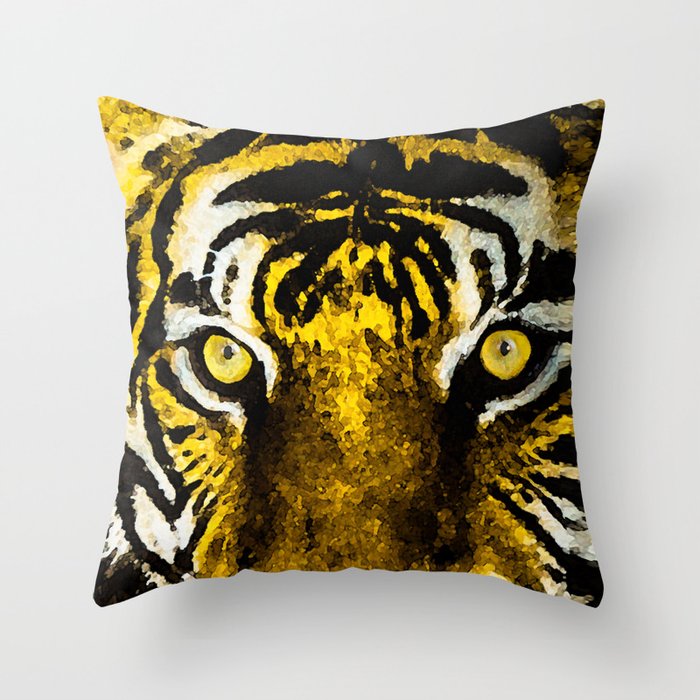 Purple/Gold Tiger Throw Pillow