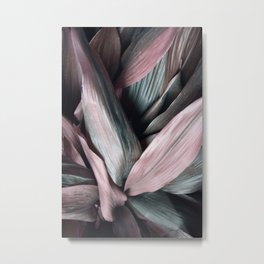 Pink Plant Leaves Metal Print