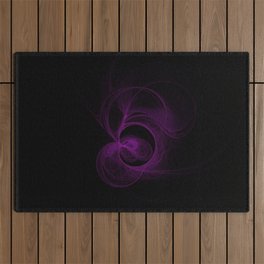 Purple Swirls on Black Outdoor Rug