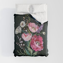 Butterfly Floral Bouquet Comforter