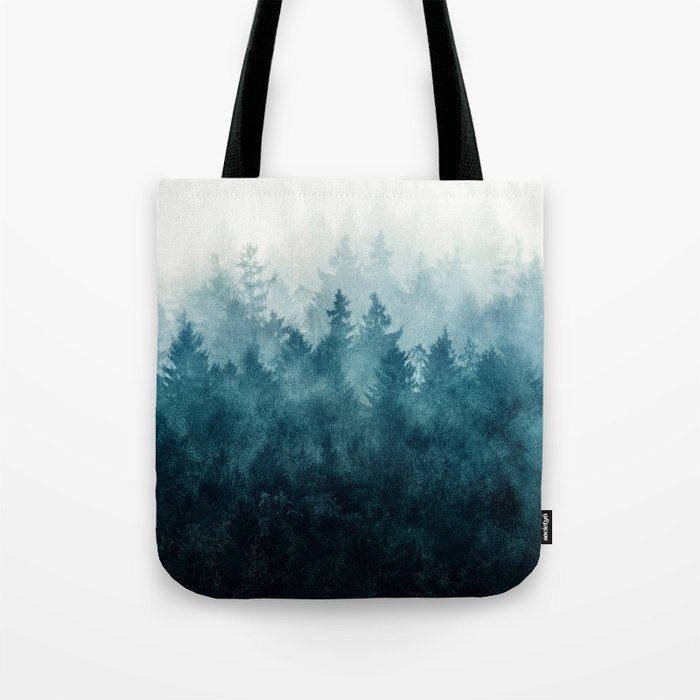 The Heart Of My Heart // So Far From Home Of A Misty Foggy Wild Forest Covered In Blue Magic Fog Tote Bag