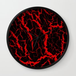 Cracked Space Lava - Red Wall Clock