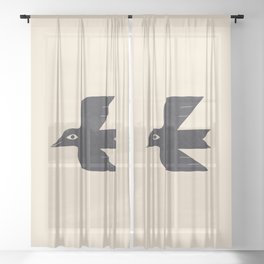 Minimal Blackbird No. 1 Sheer Curtain