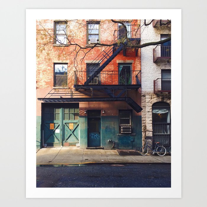 Vintage Downtown Street (Color) Art Print