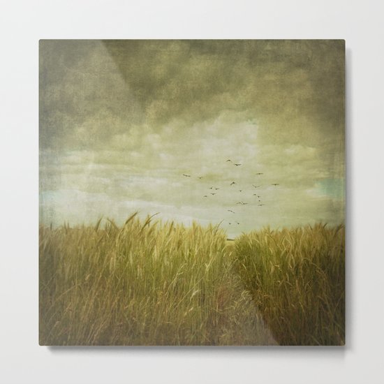 Vintage Wheat Field Metal Print