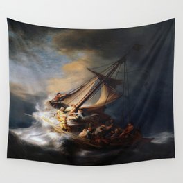 Rembrandt's The Storm on the Sea of Galilee Wall Tapestry