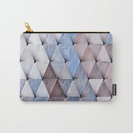 Textured Triangles Taupe Denim Carry-All Pouch