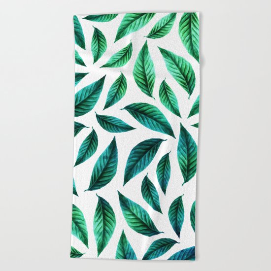 Tropical Foliage Pattern #society6 #decor #buyart Beach Towel