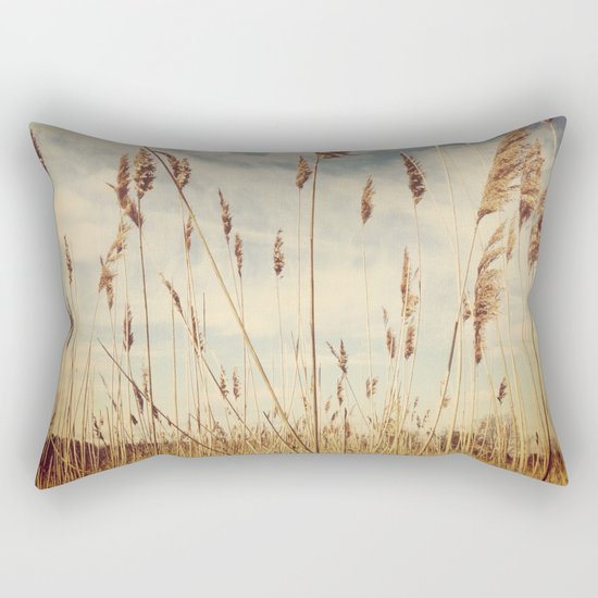 Tall Field by the Ocean Rectangular Pillow