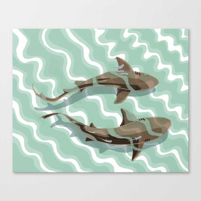 Sharks in the shallows Canvas Print