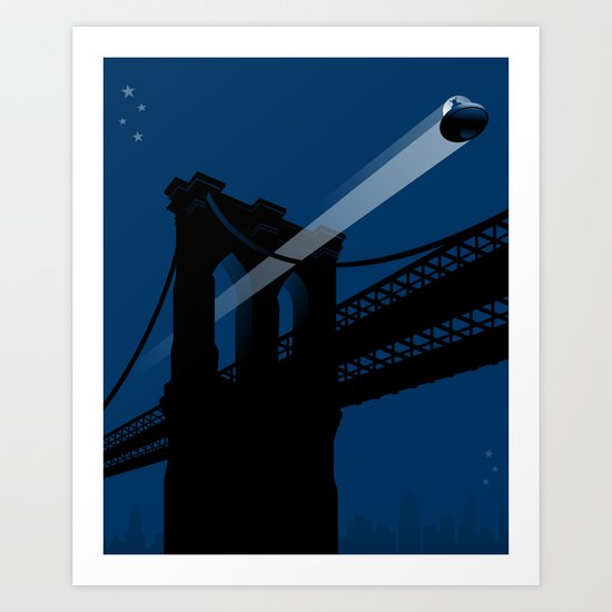 A UFO flies in Brooklyn Art Print