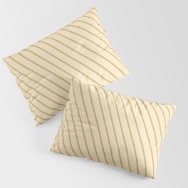 [ Thumbnail: Dark Khaki and Bisque Colored Lines Pattern Pillow Sham ]
