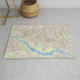 Richmond Virginia City Map Area & Throw Rug