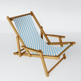 [ Thumbnail: Beige and Light Sky Blue Colored Stripes/Lines Pattern Sling Chair ]