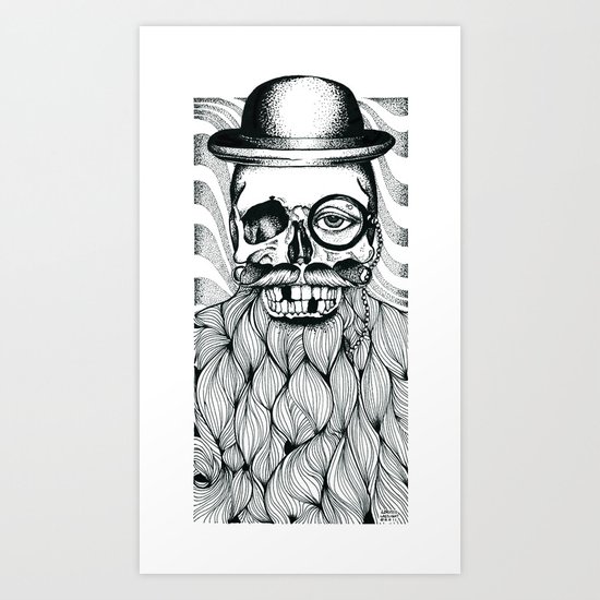 Mr. Skull Beard Art Print