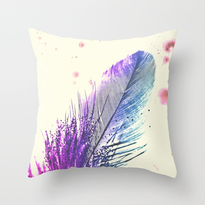 Feather Throw Pillow by Monika Strigel Society6