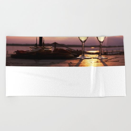 Champagne Date Beach Towel