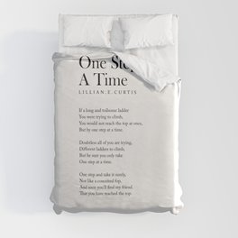 One Step At A Time - Lillian E Curtis Poem - Literature - Typography Print 2 Duvet Cover
