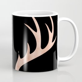 Antlers Rose Gold Deer Antlers Coffee Mug | Pink, Adventure, Drawing, Light, Pastel, Forest, Foil, Shimmer, Mountain, Rose 
