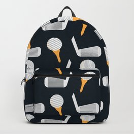 Golf Pattern (Black) Backpack | Pop Art, Retro, Golf, Cute, Sportsfan, Black, Illustration, Graphicdesign, Pattern, Vector 