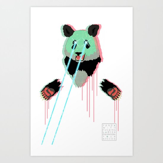 Panda with F$%king Lazers Art Print