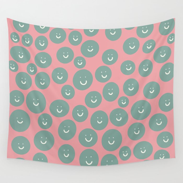 Summer Happy Baby Party - teal and pink Wall Tapestry