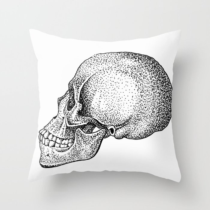 Skull, Profile Throw Pillow