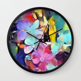 Colourful kerbside floqwers Wall Clock