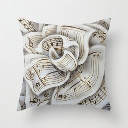 music rose with classical gas notes Throw Pillow