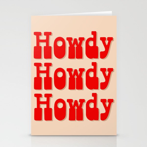 Howdy Howdy Howdy! Red and white Stationery Cards