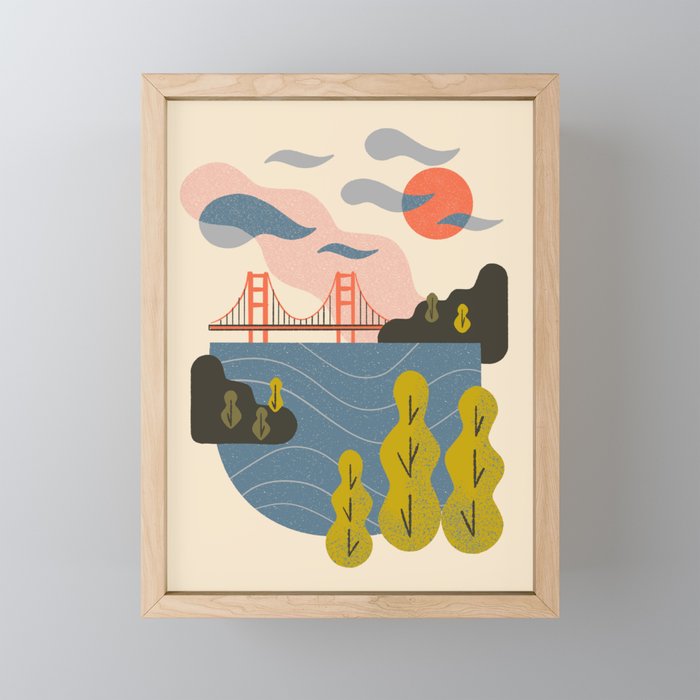 Bay Sunset Framed Mini Art Print