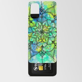 Yellow Green Blue Mandala - Paint Splatter Ray Design  Android Card Case