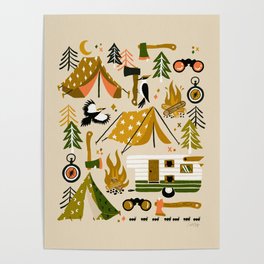 Camping Kit – Olive Palette Poster