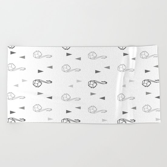 Swan Pattern Beach Towel