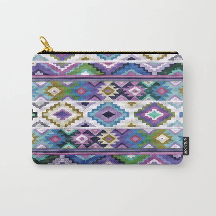 Purple geometric aztec pattern colorful decoration mexican clothes ethnic boho chic Carry-All Pouch