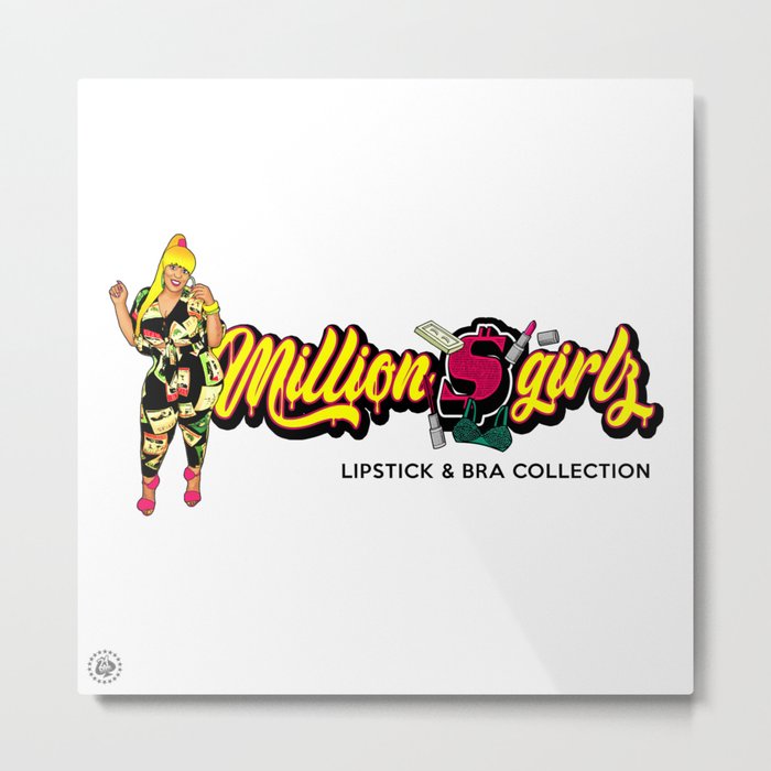 Million $$ Girl’z Lipstick & Bra Collection Metal Print