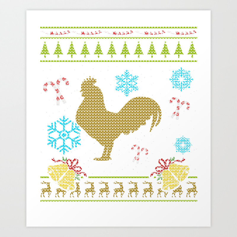 rooster christmas sweater