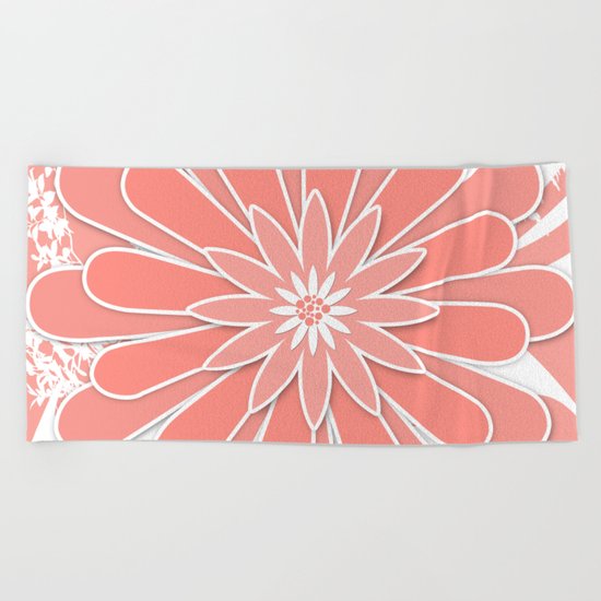 Coral flower . 2 Beach Towel