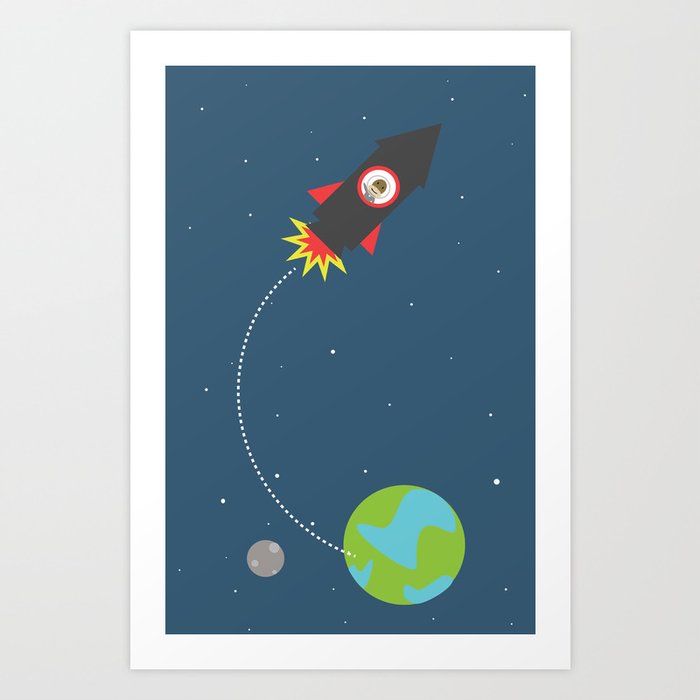 Space Monkey Voyage Art Print