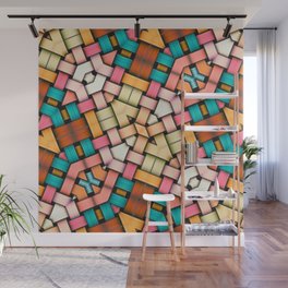 Abstract Colorful Polygonal And Triangular Pattern Wall Mural