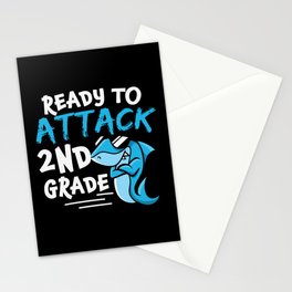 Ready To Attack 2nd Grade Shark Stationery Card