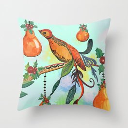 Partridge in a pear tree Throw Pillow