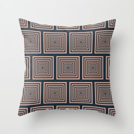 Brown and Gunmetal Abstract Geometric Seamless Pattern Throw Pillow